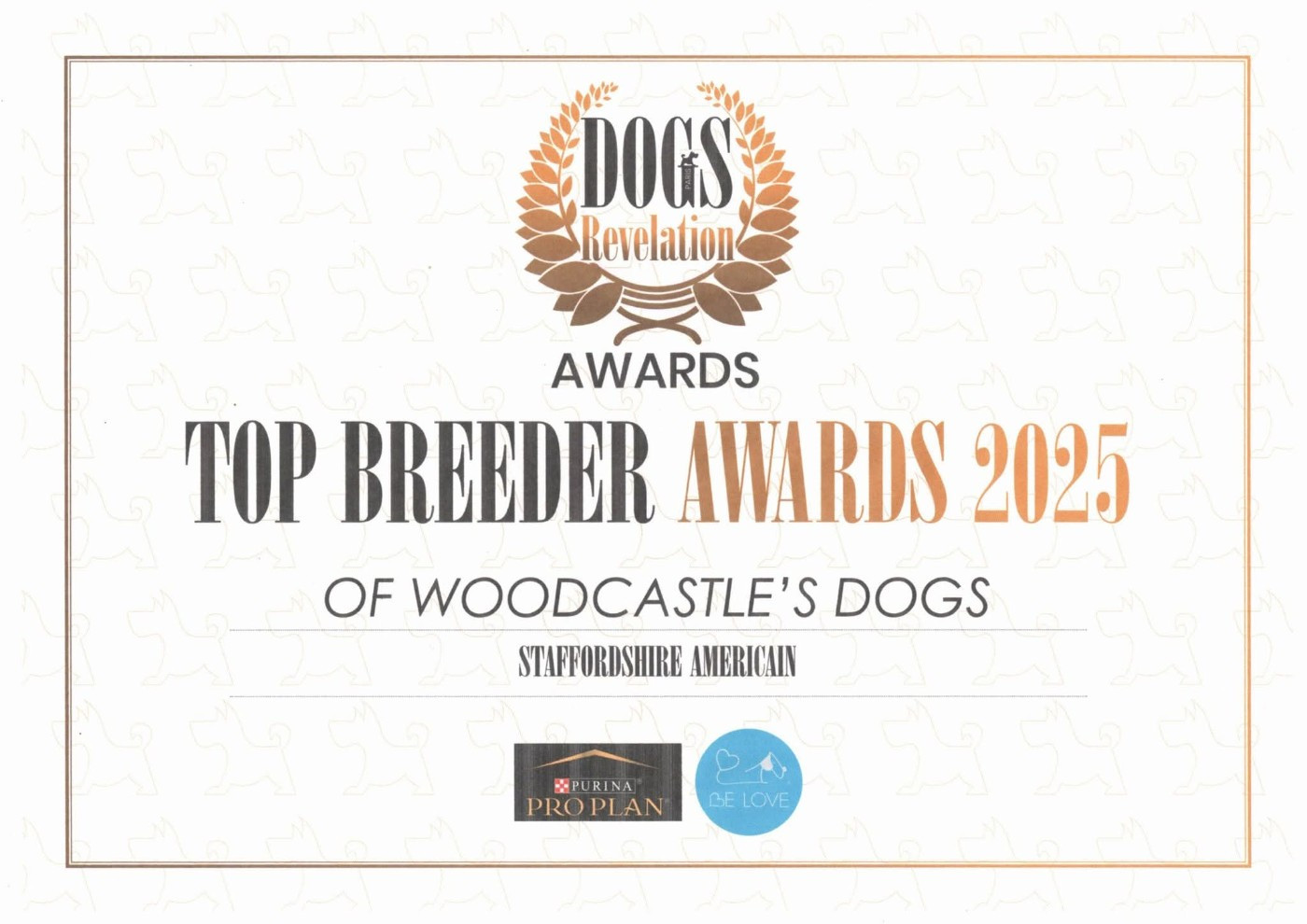 of Woodcastle's Dogs - Top Breeder Awards 2025